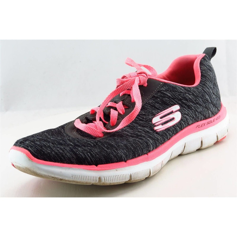 Skechers Lite-Weight Running Shoes Black Synthetic Women 7‎ Medium